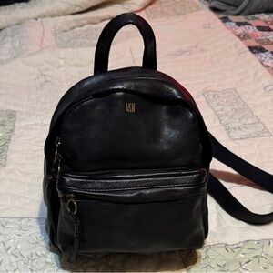 Madewell Black Lorimer Mini Leather Backpack